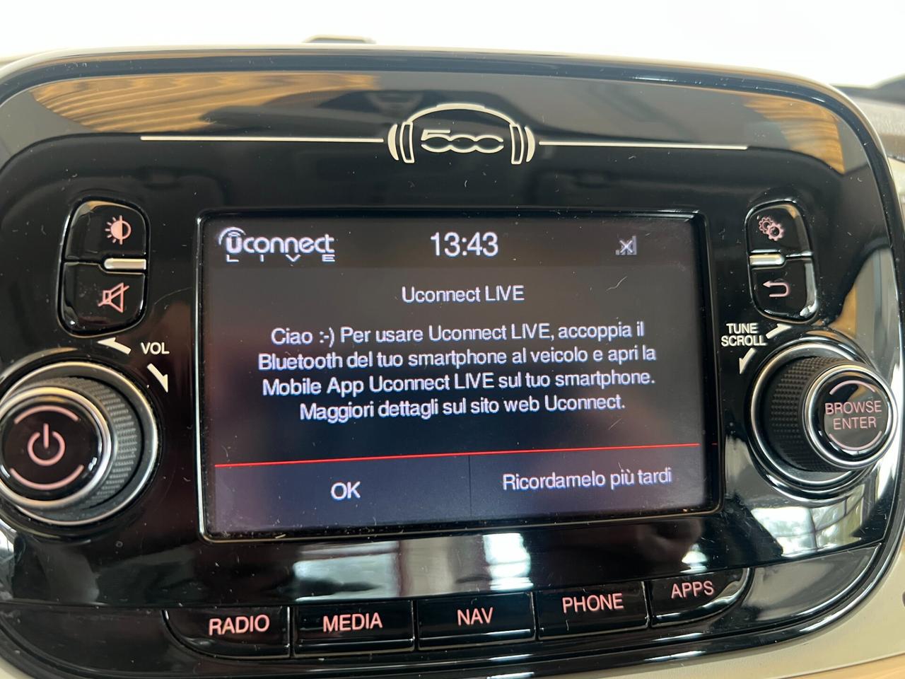 Fiat 500 1.2 Lounge km 64.110 ok neopatentati