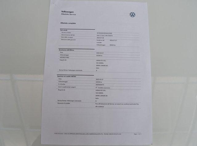 VOLKSWAGEN Golf 1.5 TGI DSG Life Ok Neopatentati UniProprietario**