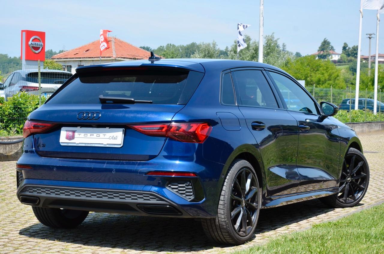 AUDI A3 SPORTBACK 2.0 TDI S-LINE INT+EXT 116cv S-TRONIC, UFF ITALIANA, EURO 6D, MATRIX, RETROCAMERA, PERMUTE