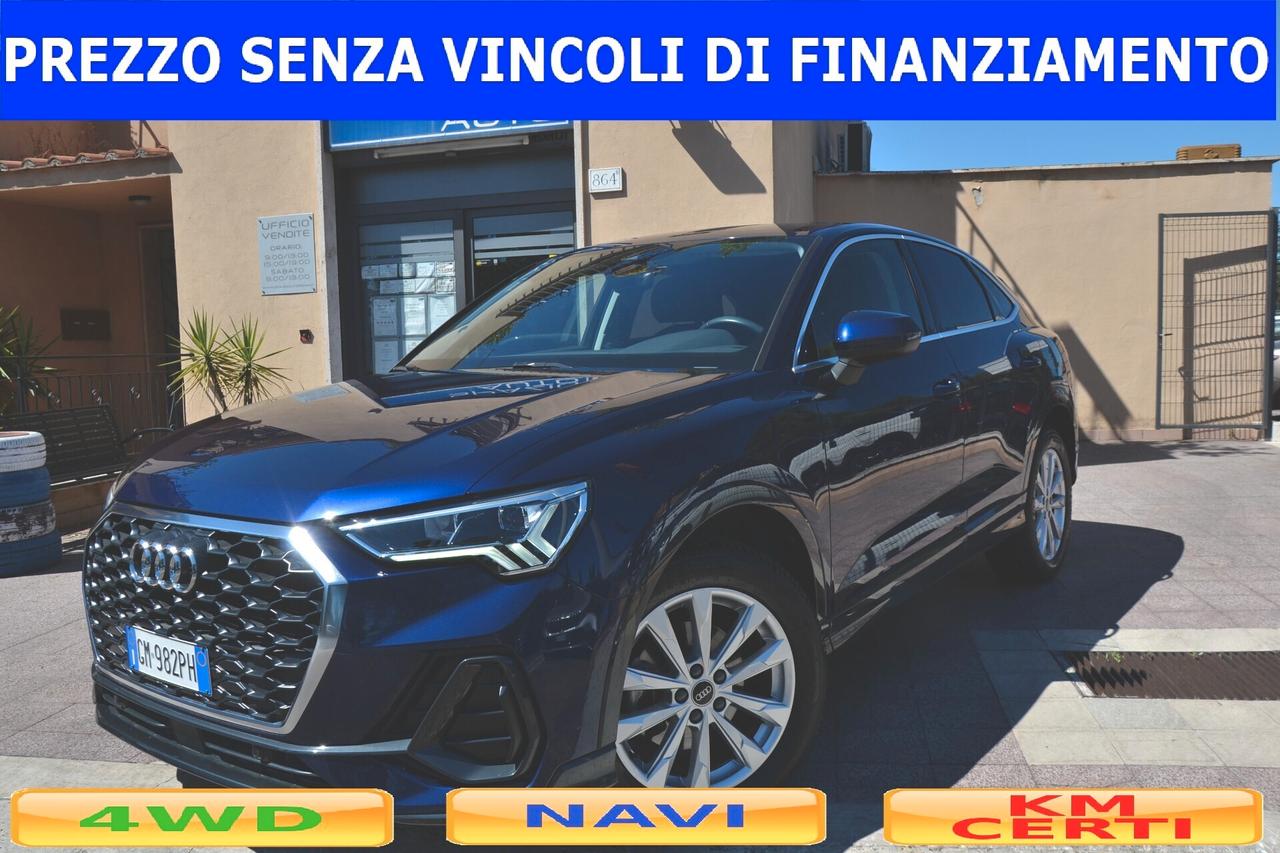 Audi Q3 2.0 TDI 150CV QUATTRO S-TRONIC SPORTBACK PREZZO SENZA VINCOLI • UNIPRO' • ITALIANA • IVA ESPOSTA GARANZIA 12M