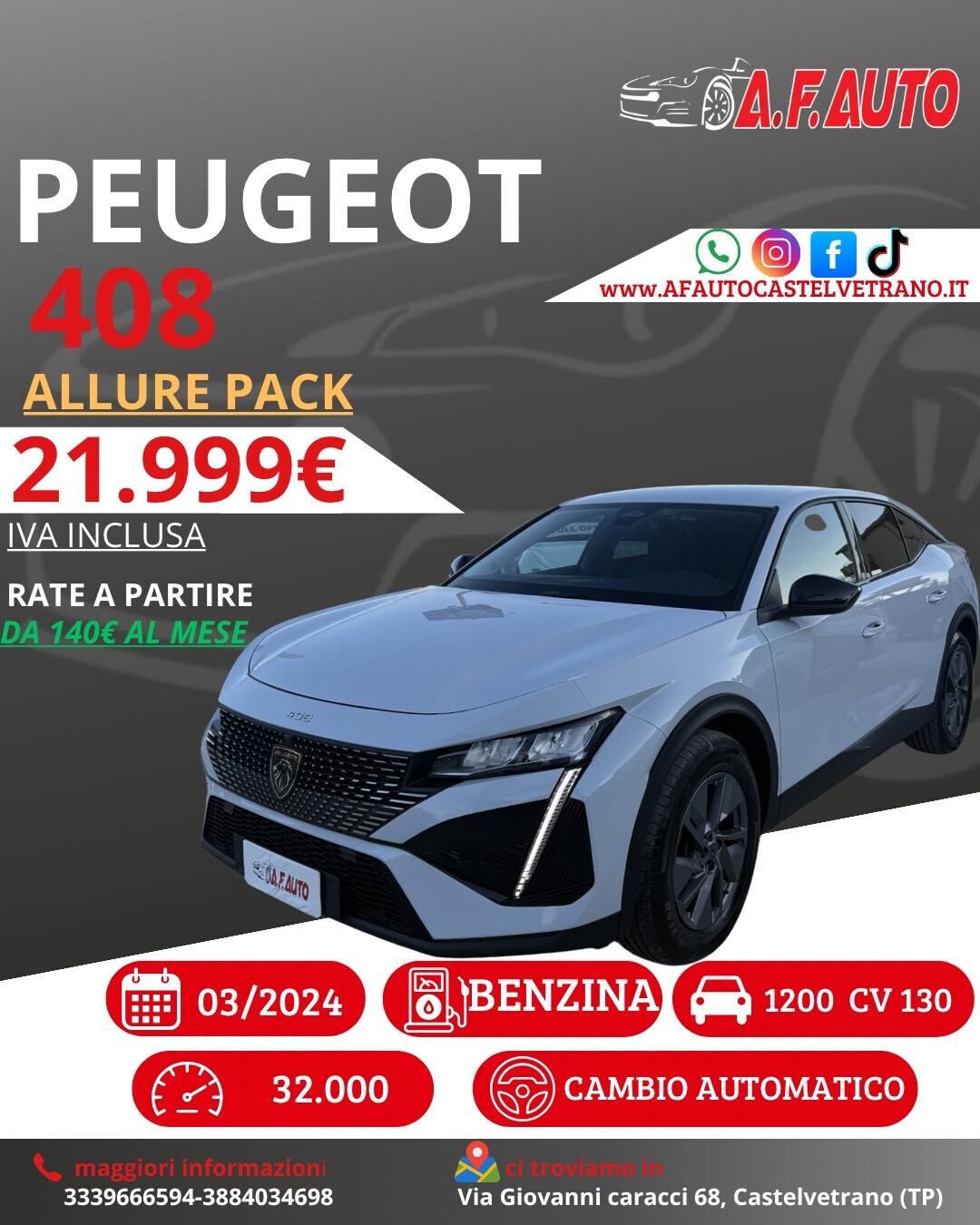 Peugeot 408 PureTech 130 S&S EAT8 Allure