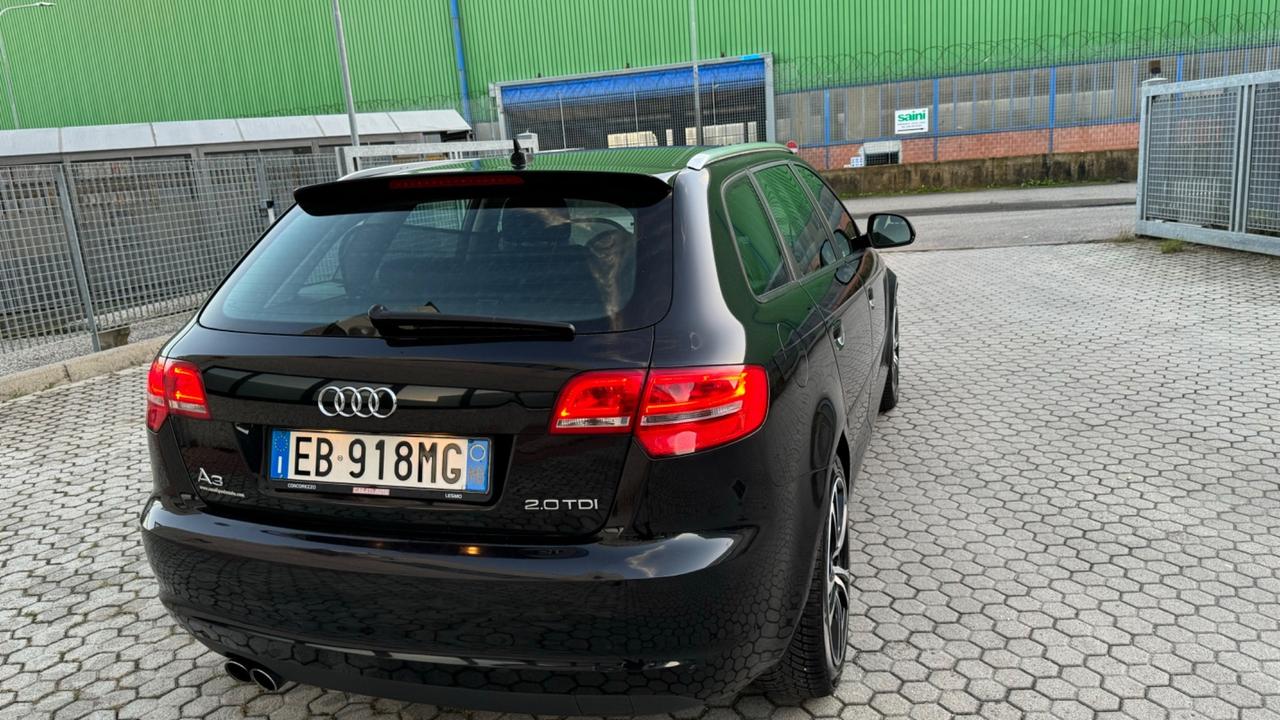 Audi A3 SPB. 2.0 TDI F.AP. S tronic 140CV F1 UNICO PROPRIETARIO