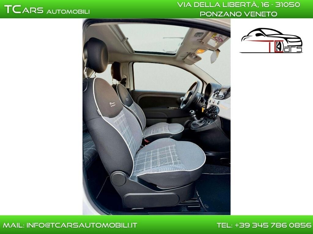 FIAT 500 1.2 BENZINA - TETTO PANORAMICO - NEOPAT.