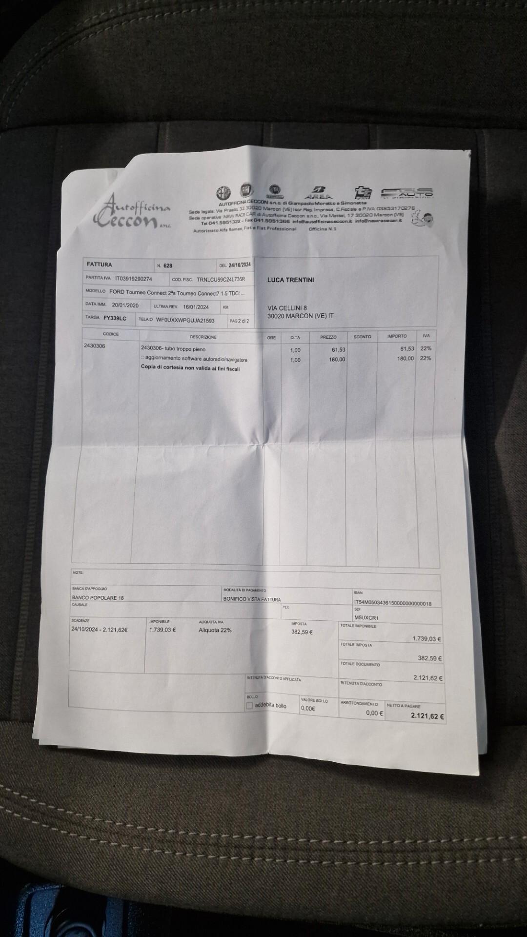 Ford Tourneo Connect Gran 1.5 TDCi 120 CV Titanium SOSTITUITO MOTORE NUOVO