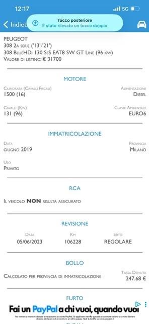 Peugeot 308 BlueHDi 120 S&S EAT6 SW Allure