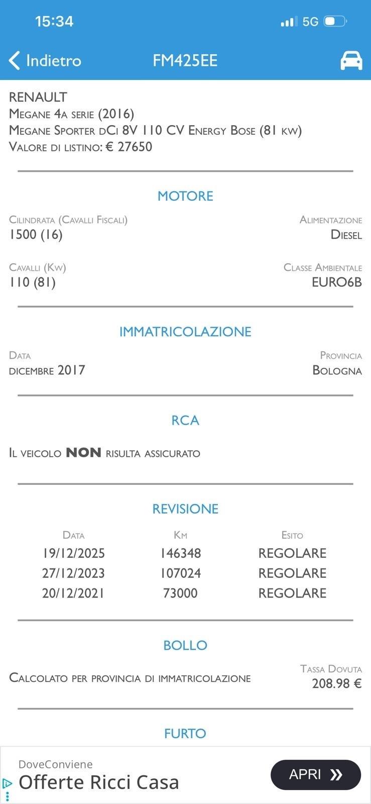 Renault Megane Mégane dCi 8V 110 CV Energy Business
