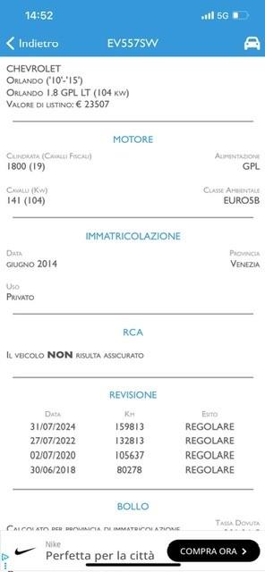 Chevrolet Orlando 1.8 GPL LT