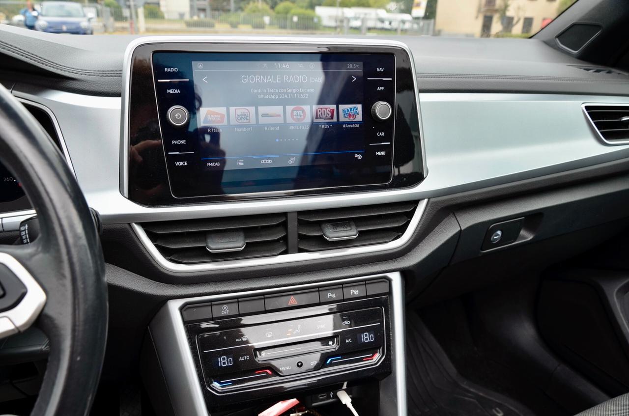 VOLKSWAGEN T-ROC 1.0 TSI STYLE 110cv, UNICOPROP, UFF ITALIANA, EURO 6D, FARI IQ LED, APPLE ANDROID, PERMUTE