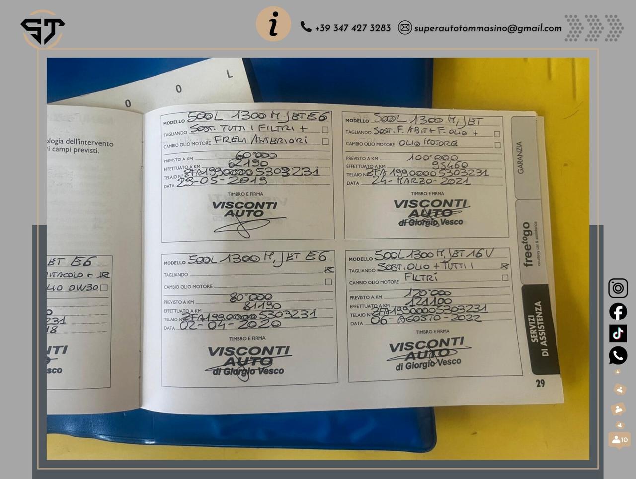 Fiat 500L 1.3 MJ 95 CV Cambio aut Garanzia 12 mesi