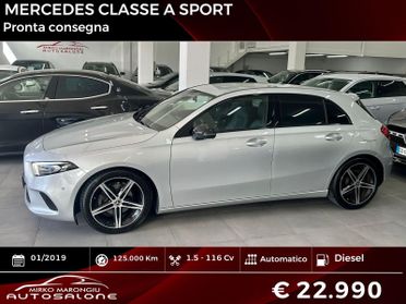 Mercedes CLASSE A 180 d Automatic Sport FINANZIABILE