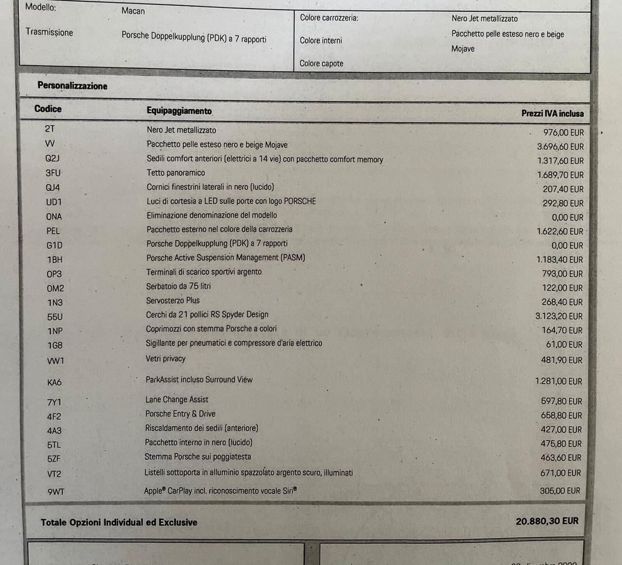 Porsche Macan 2.0 265cv benzina PDK