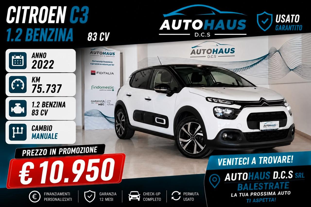 Citroen C3 1.2 Benzina 83 cv -Shine Pack Navigatore e Telecamera