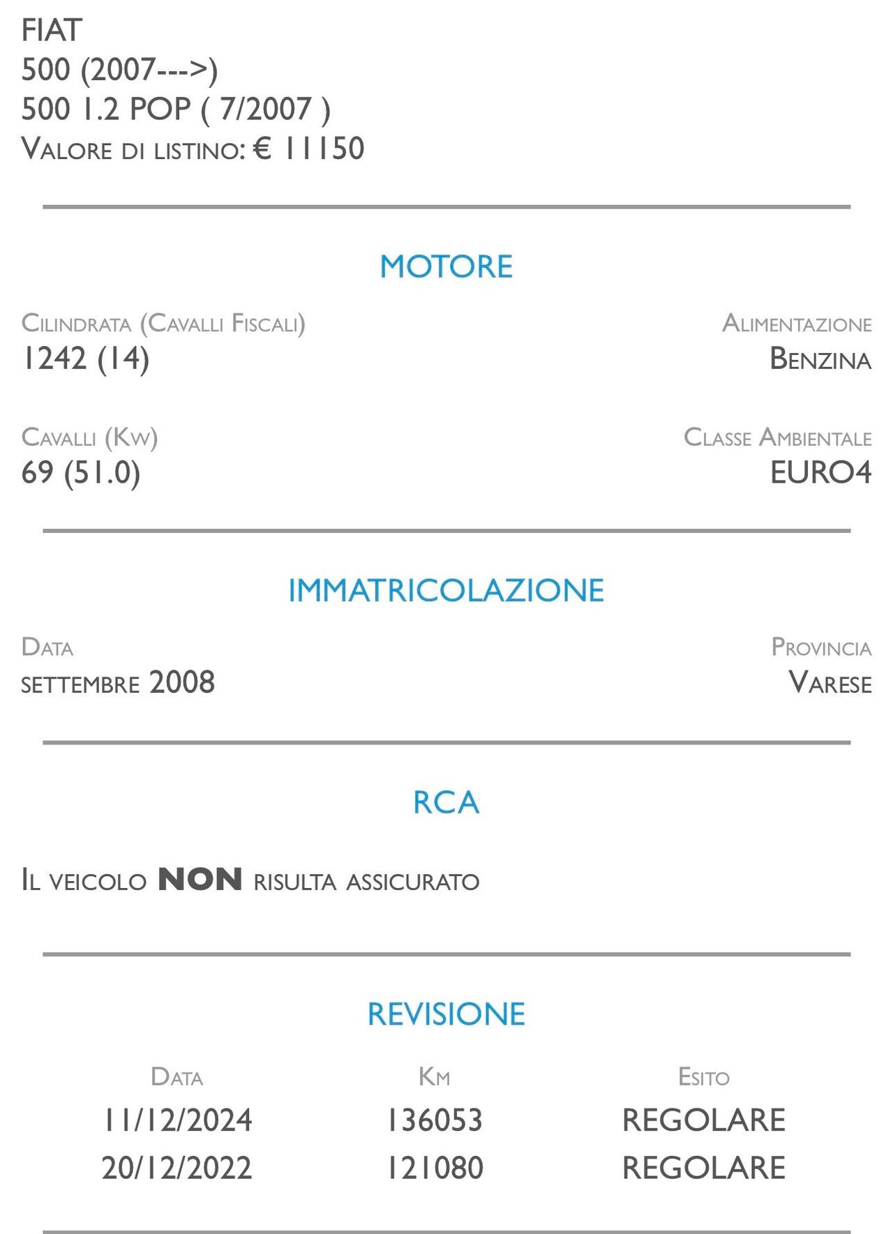 Fiat 500 1.2 Sport - IDEALE PER NEOPATENTATI