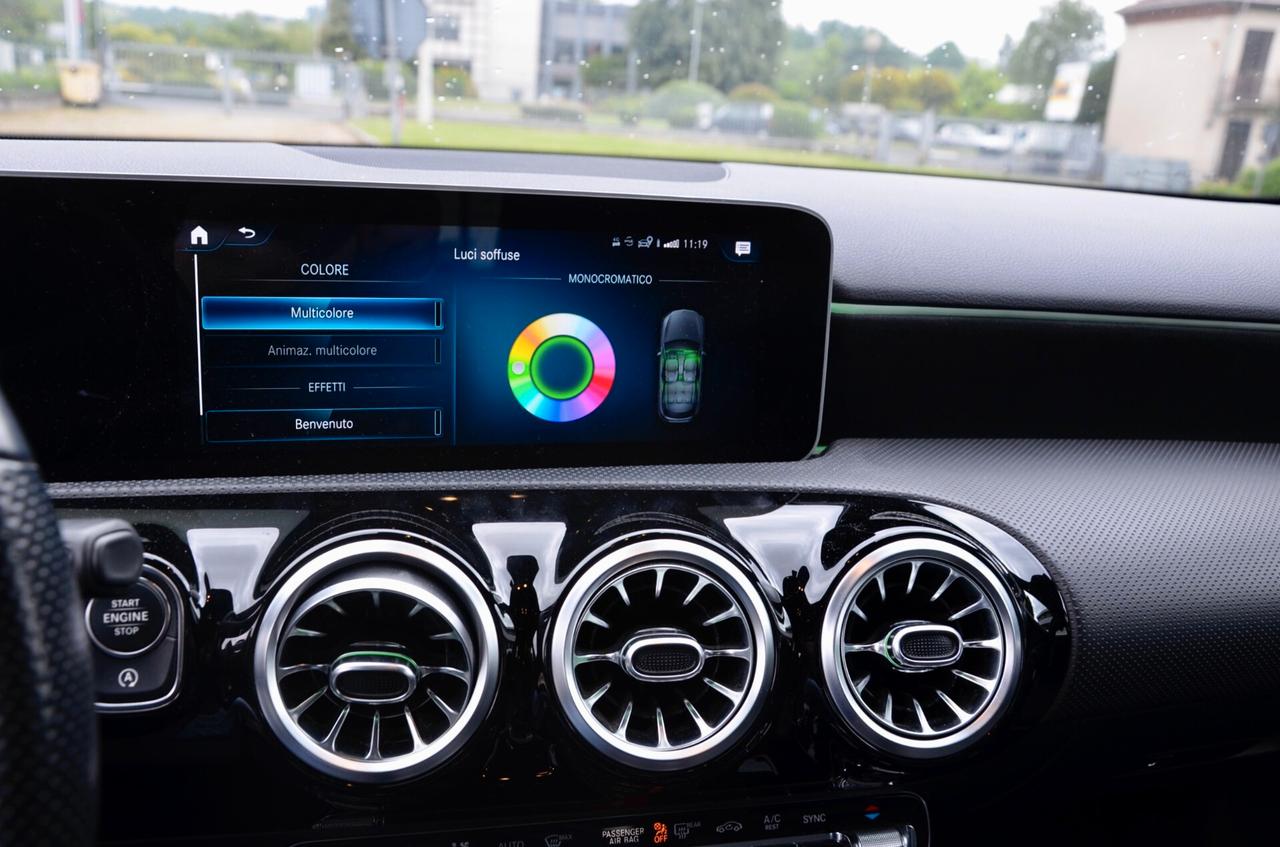 MERCEDES-BENZ A 180d PREMIUM 116cv AUTO, UNICOPROP, SERVICE MERCEDES, UFF ITALIANA, EURO 6D, FARI LED, LUCI AMBIENTE, PERMUTE