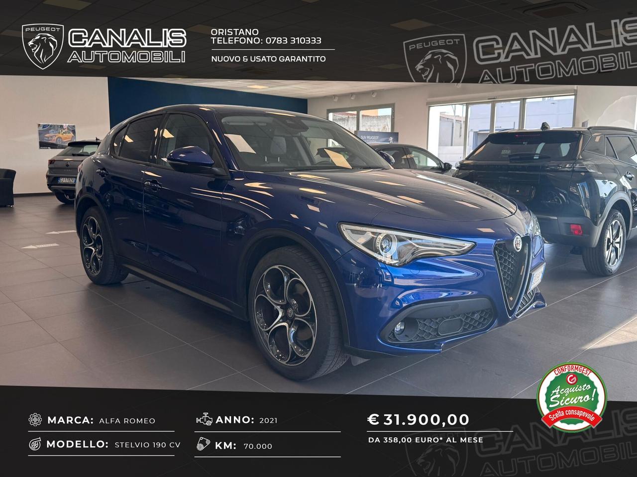 Alfa Romeo Stelvio 2.2 MJT II 190 CV Q4 Sprint 2021