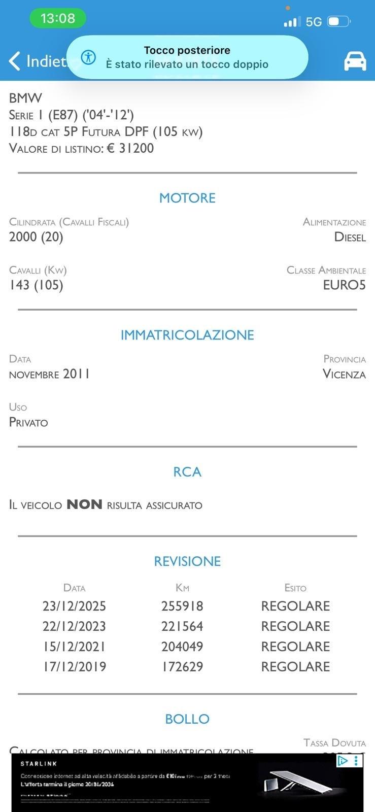 Bmw 118 118d cat 5 porte Eletta DPF