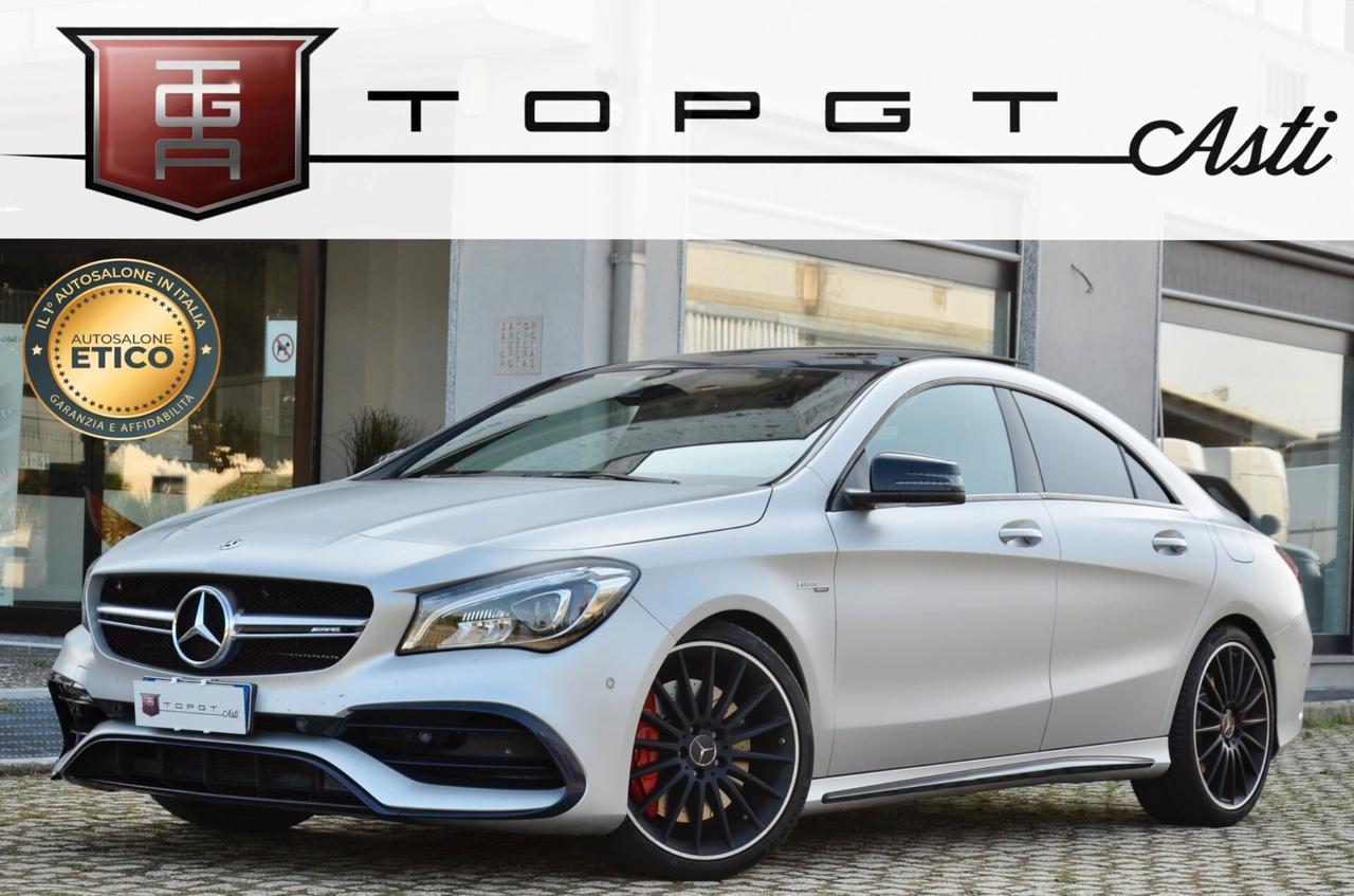 MERCEDES-BENZ CLA AMG 45 4MATIC 381cv AUTO, UFF ITALIANA, EURO 6B, TETTO, NIGHT PACK, SCARICO PERFORMANCE, PERMUTE