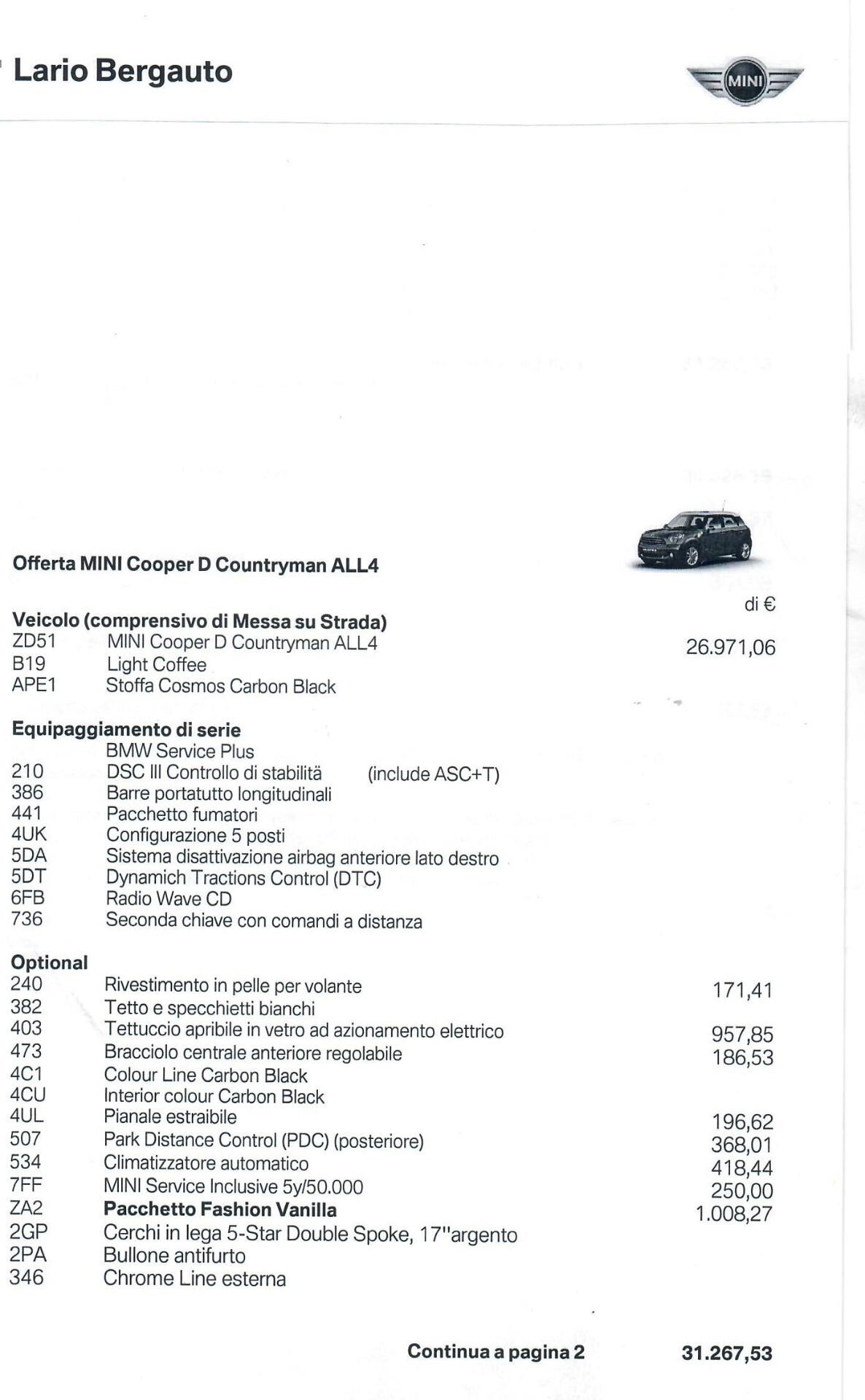 Mini Cooper D Countryman ALL4 unico proprietario