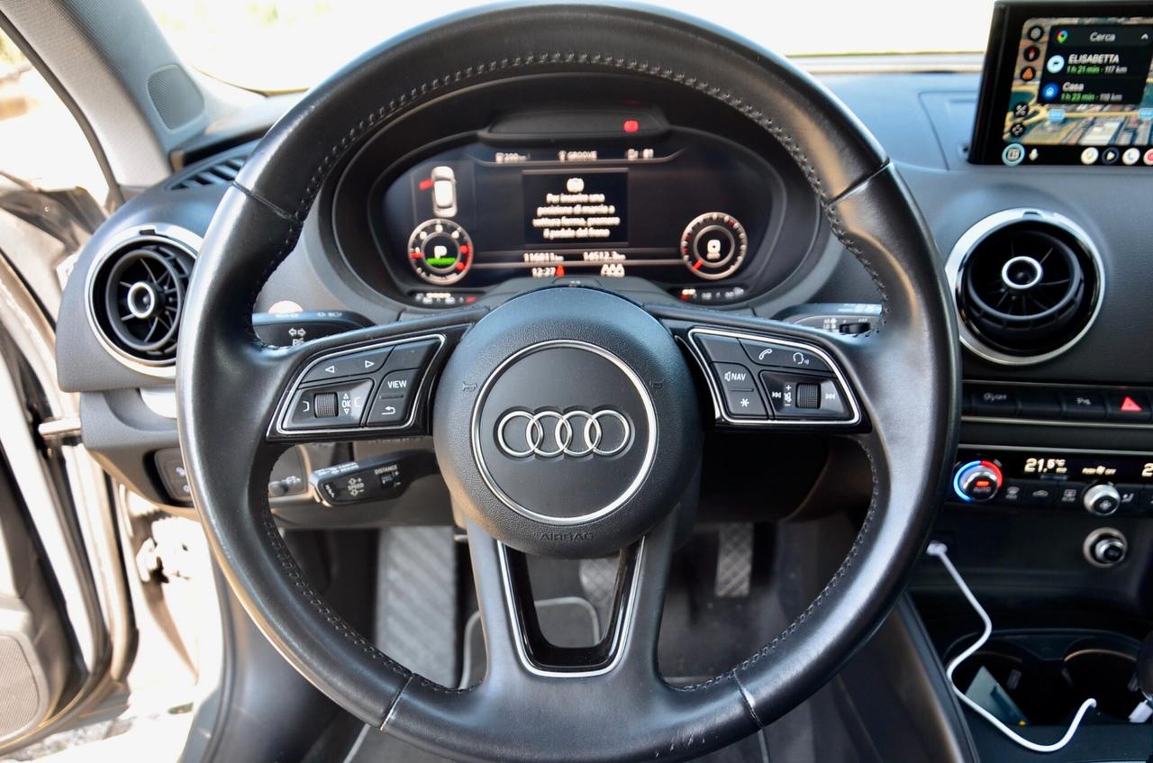 AUDI A3 SPORTBACK 2.0 TDI SPORT 150cv S-TRONIC, EURO 6D, HI-FI PREMIUM, FULL LED, NAVI, APPLE ANDROID, PERMUTE