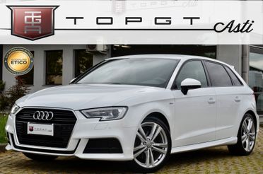 AUDI A3 SPORTBACK 2.0 TDI S-LINE INT EXT QUATTRO 150cv, UNICOPROP, UFF ITALIANA, EURO 6B, 18", NAVI, PERMUTE