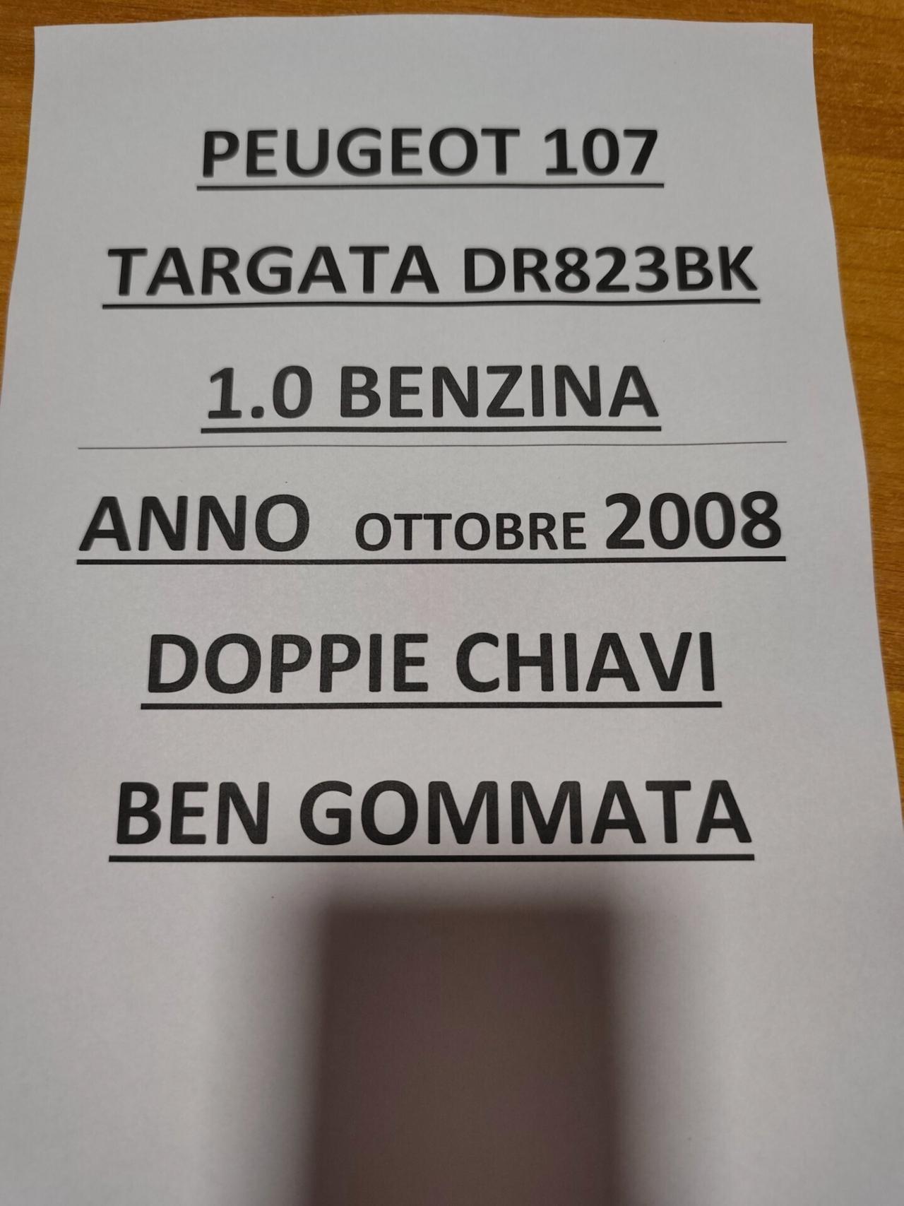 Peugeot 107 1.0 BENZINA Desir