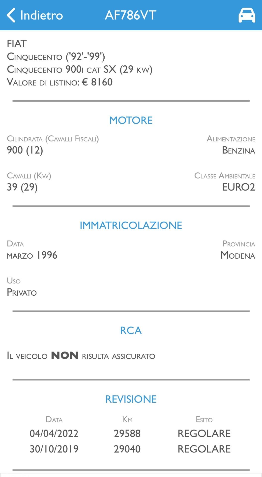 Fiat Cinquecento con 30.000km!