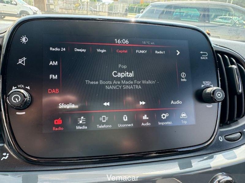 FIAT 500 1.0 Hybrid Sport-RADIO 7"-CAR PLAY - SOLO KM 61800- OK NEOPATENTATO !