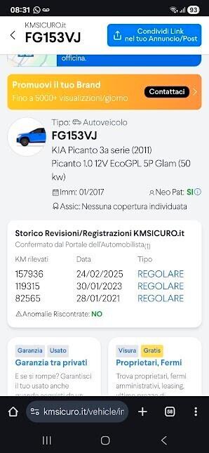 Kia Picanto 1.0 12V EcoGPL 5 porte Active Collection