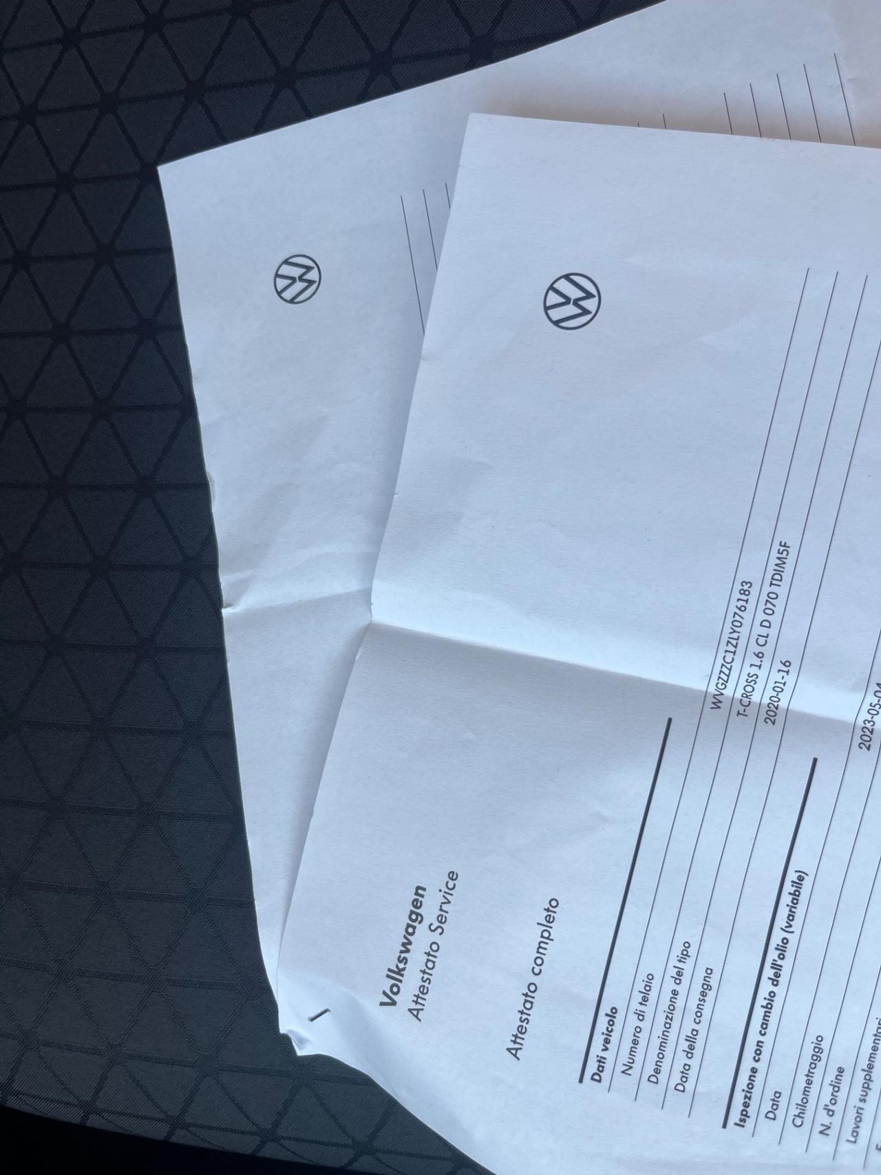 Volkswagen T-Cross 1.6 TDI 95 Cv