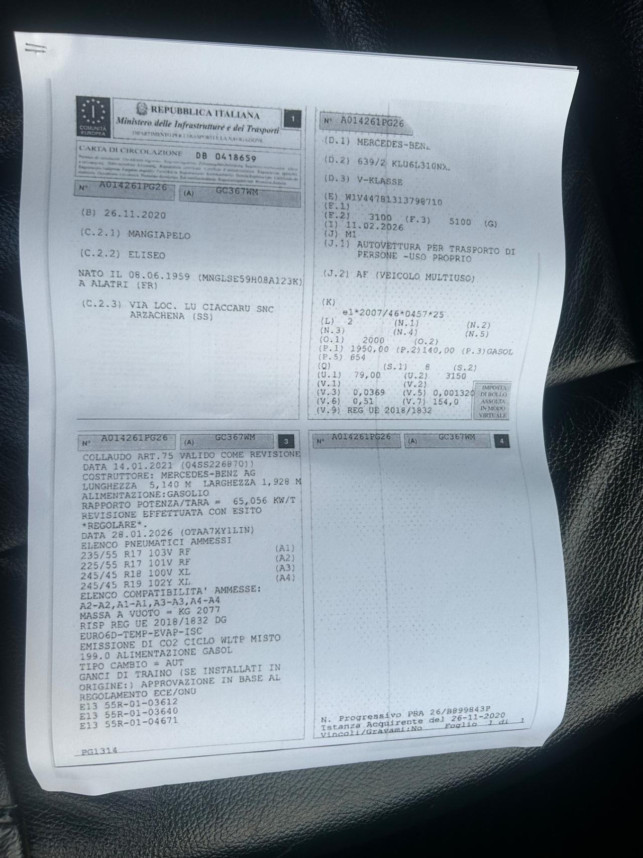 Mercedes-benz V 250 d Automatic Executive Long 2020