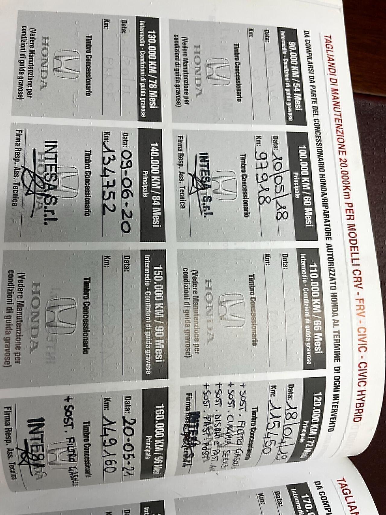 Honda CR-V 2.2 i-DTEC Exclusive i-Pilot AT UNICO PROPRIETARIO LIBRETTO TAGLIANDI