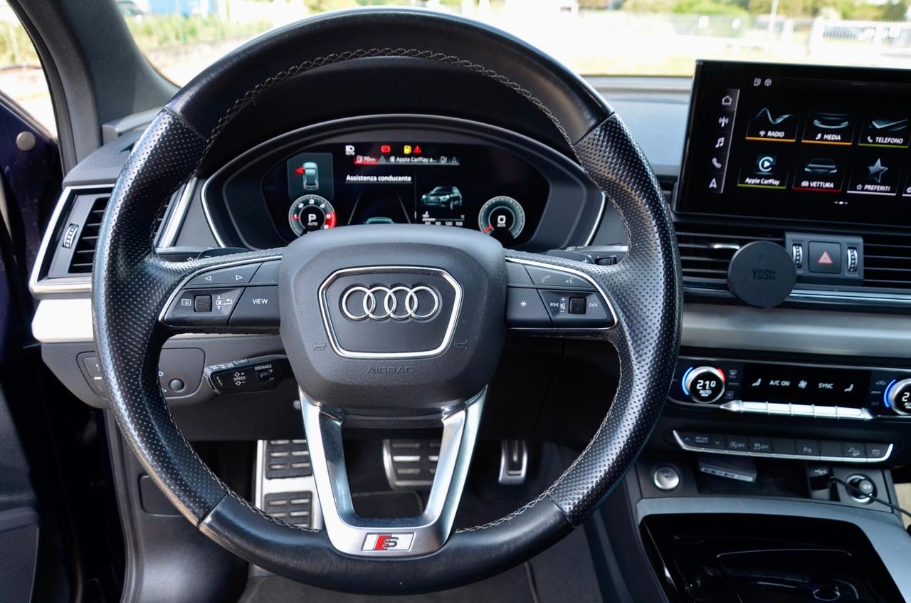 AUDI Q5 SPORTBACK 40 2.0 TDI MHEV MILD HYBRID S LINE INT+EXT QUATTRO 204cv S-TRONIC, EURO 6D, UFF ITALIANA, SERVICE AUDI, FULL LED, RETROCAMERA, PERMUTE