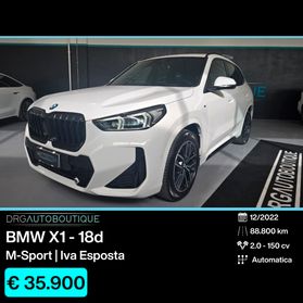 Bmw X1 sDrive 18d Msport IVAESP 18"/LED/HEAD-UP