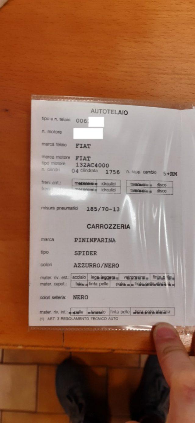 ABARTH 124 Spider STRADALE*ITALIANA DA SEMPRE*TARGA CUNEO