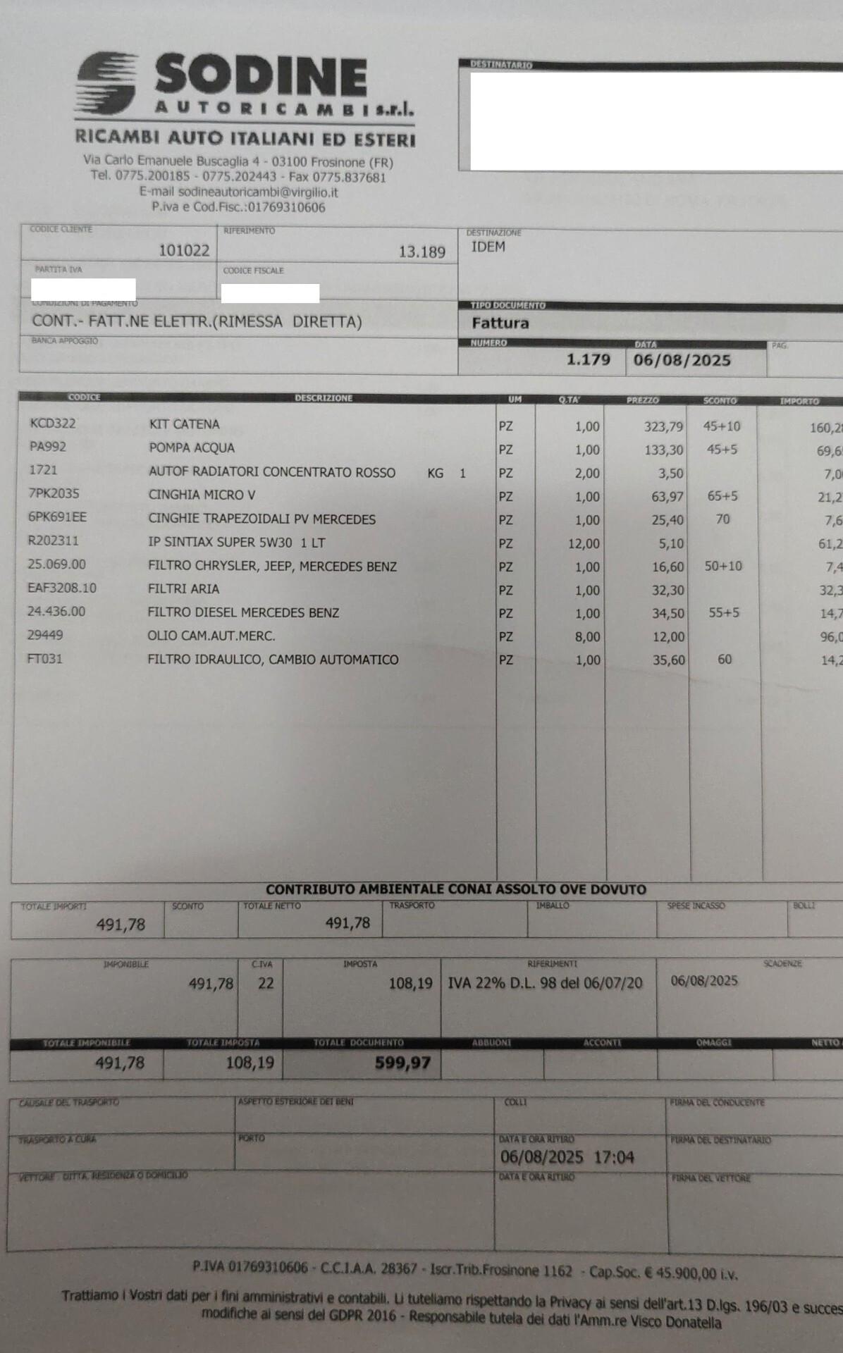 MERCEDES VITO 3.0 V6 204 CV – 9 POSTI AUTOMATICO