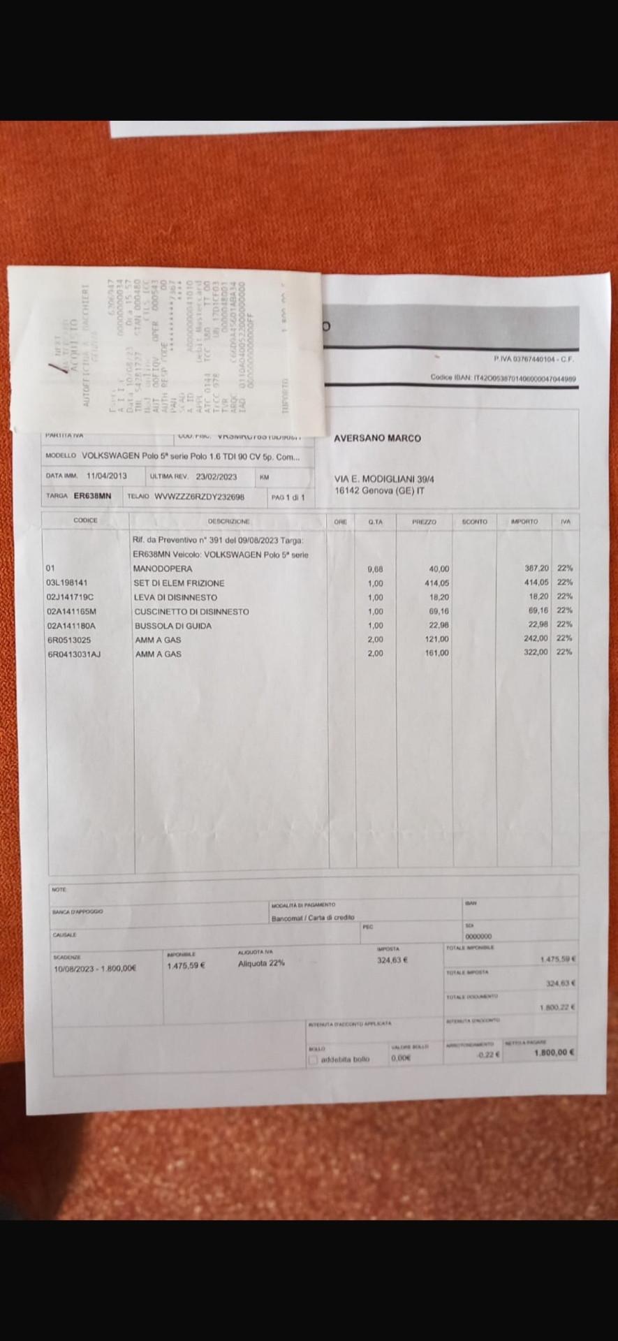 Volkswagen Polo 1.6 TDI 90CV tutti lavori fatti 2013