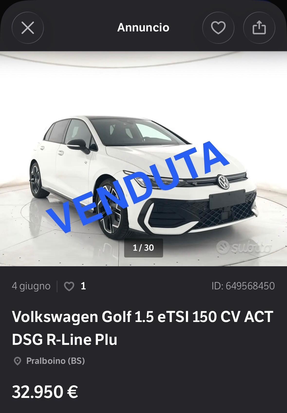 Volkswagen Golf 1.5 eTSI 150 CV ACT DSG R-Line Plus