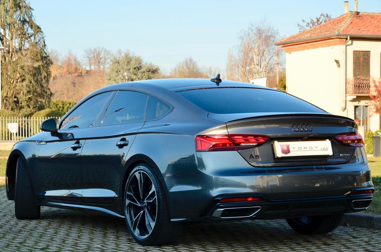 AUDI A5 SPB 40 2.0 TDI MHEV S-LINE INT+EXT QUATTRO 204cv S-TRONIC, UNICOPROPRIETARIO, SERVICE CON FATTURE, ECCELLENTI CONDIZIONI, MATRIX, RETROCAMERA, 20", PERMUTE
