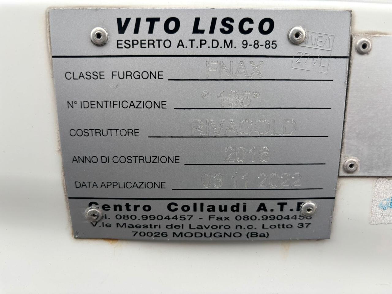 Fiat Doblò 1.3 MJT 90cv Frigorifero Rivacold – ATP FNAX 10/2031