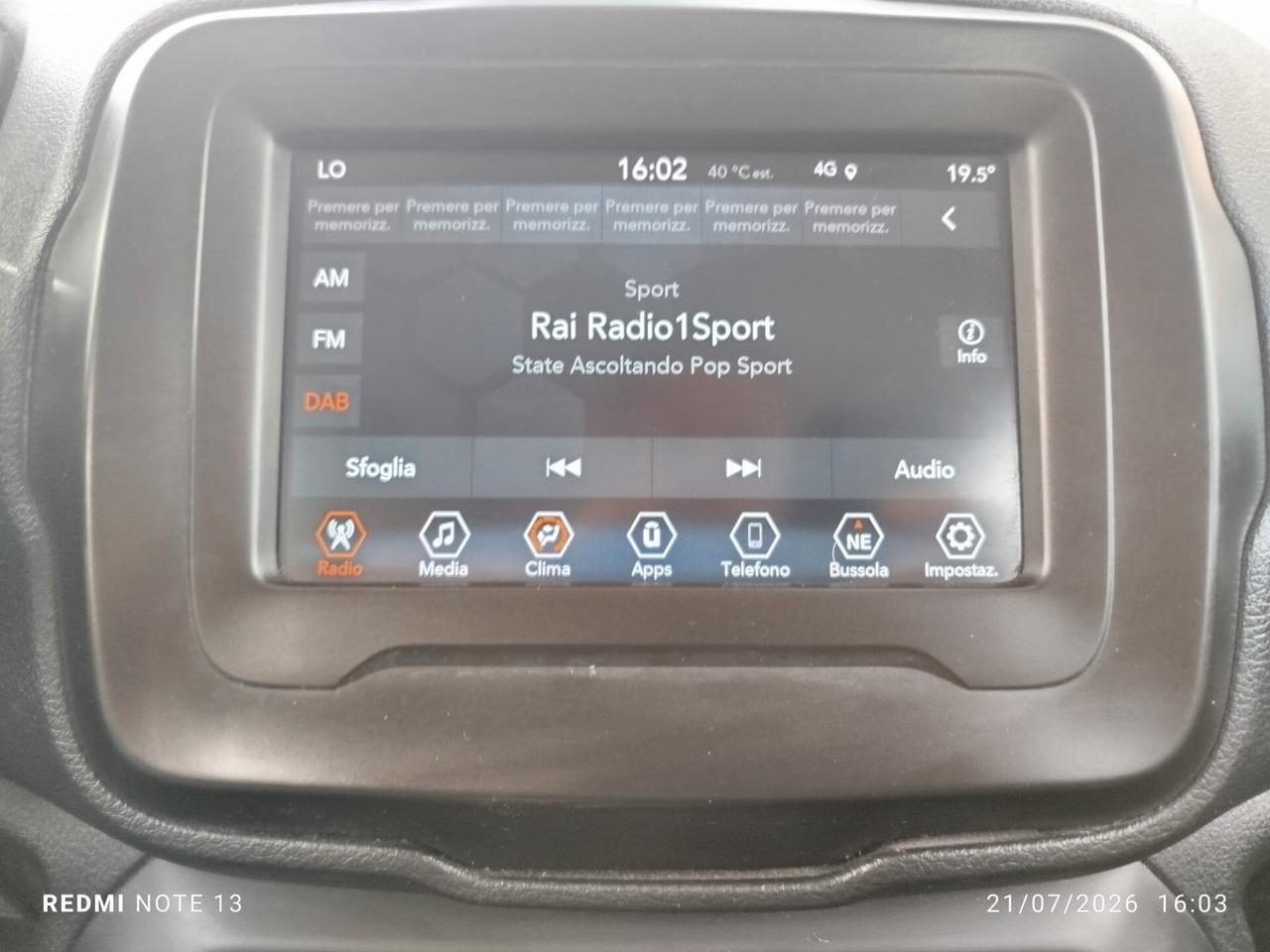 RENEGADE 1.6 Mjt 130 CV Limited *PREZZO VERO* UNIPRO-CRONO TAGLIANDI