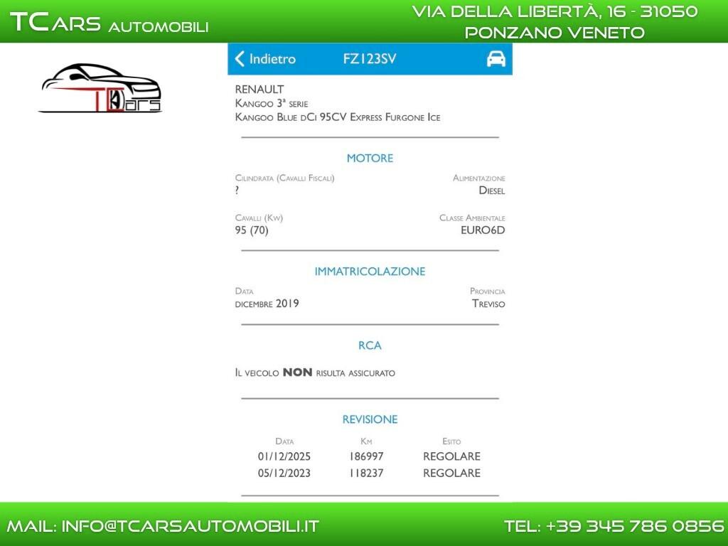 RENAULT KANGOO EXPRESS 3 POSTI 1.5 DCI - EURO 6D