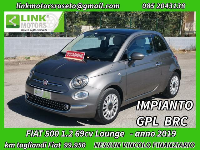 FIAT 500 1.2 Lounge 69cv + IMP. GPL BRC /Tagliandata