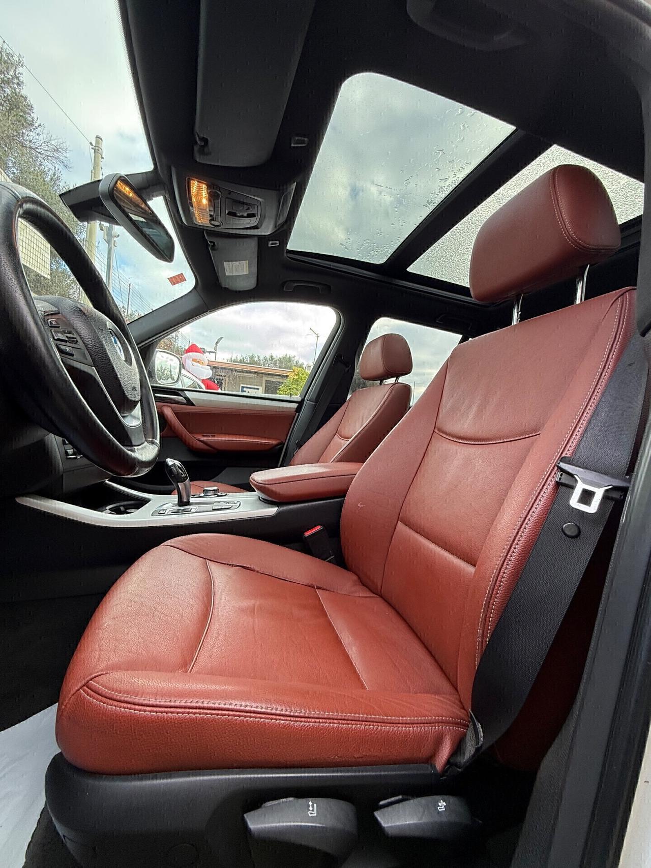 Bmw X3 xDrive 30d,TETTO PANORAMICO APRIBILE,pelle Bordeaux,Xeno+Led,Bluetooth,ecc.