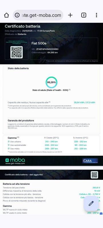 FIAT 500 Elettrica Passion 3+1
