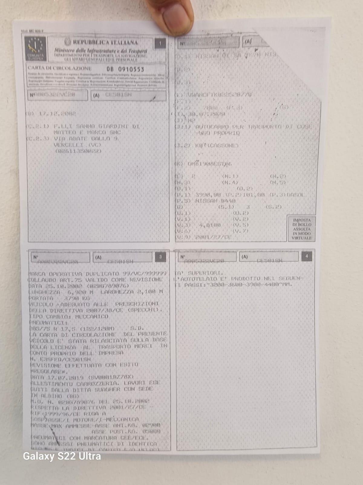 501 ATLEON nissan Pat c del 2002 in saldo