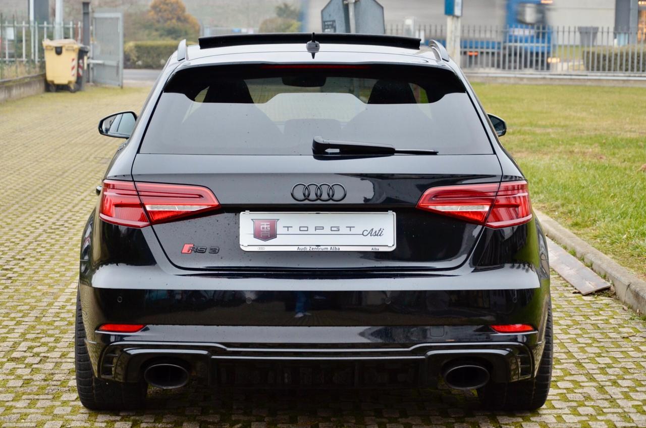 AUDI RS3 SPORTBACK 2.5 TFSI QUATTRO S-TRONIC 400cv TETTO, PACK DYNAMIC, SCARICO MILLTEK, EURO 6D-TEMP, PERMUTE