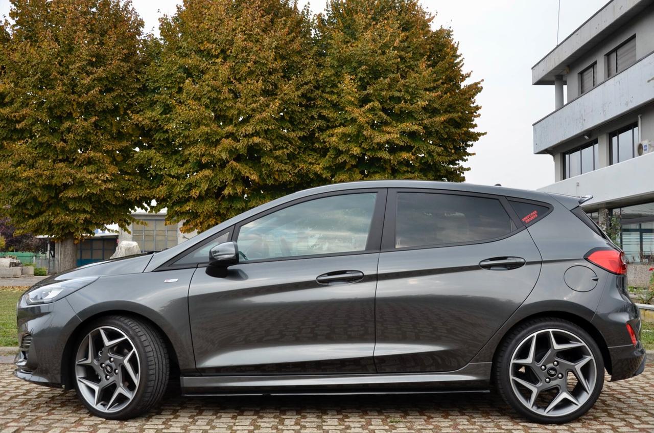 FORD FIESTA 1.0 ECOBOOST HYBRID ST-LINE 125cv, UNICOPROPRIETARIO, SERVICE FORD, EURO 6D, SCARICO, FARI LED, APPLE ANDROID, 18", PERMUTE