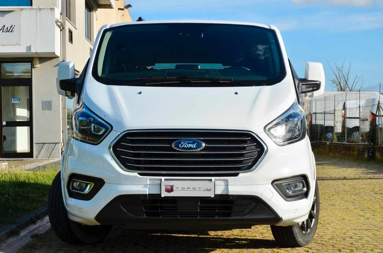 FORD TOURNEO CUSTOM 2.0 ECO HYBRID TITANIUM X 131cv 8 POSTI PASSO LUNGO, GAR. FORD 10/27, SERVICE FORD, UFF ITALIANA, GANCIO TRAINO, RETROCAMERA, PELLE, APPLE ANDROID, PERMUTE