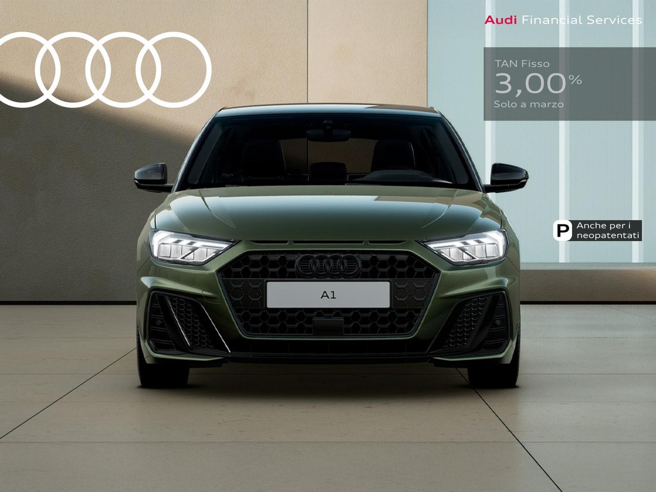 Audi A1 sportback 30 1.0 tfsi identity black 116cv s-tronic