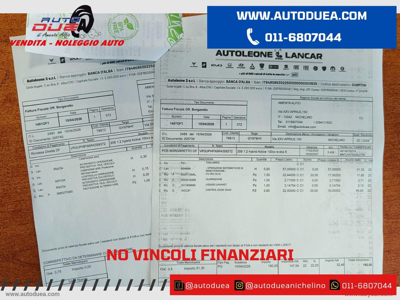 PEUGEOT 208 Hybrid 110 e-DCS6 GT NO VINCOLI FINANZIARI